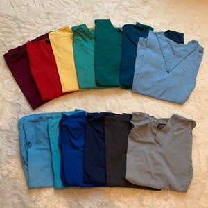 13 Cherokee scrub tops in assorted colors